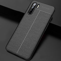 Silikon Hülle Handyhülle Gummi Schutzhülle Flexible Leder Tasche S02 für Oppo A91 Schwarz