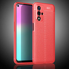 Silikon Hülle Handyhülle Gummi Schutzhülle Flexible Leder Tasche S02 für Oppo A93s 5G Rot