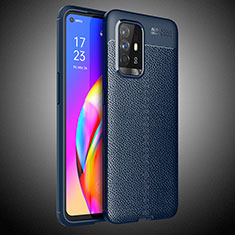 Silikon Hülle Handyhülle Gummi Schutzhülle Flexible Leder Tasche S02 für Oppo F19 Pro+ Plus 5G Blau