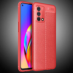 Silikon Hülle Handyhülle Gummi Schutzhülle Flexible Leder Tasche S02 für Oppo F19 Rot