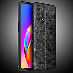 Silikon Hülle Handyhülle Gummi Schutzhülle Flexible Leder Tasche S02 für Oppo F19 Schwarz