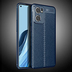 Silikon Hülle Handyhülle Gummi Schutzhülle Flexible Leder Tasche S02 für Oppo Find X5 Lite 5G Blau