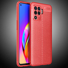 Silikon Hülle Handyhülle Gummi Schutzhülle Flexible Leder Tasche S02 für Oppo Reno5 F Rot