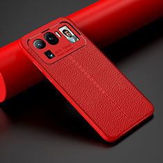 Silikon Hülle Handyhülle Gummi Schutzhülle Flexible Leder Tasche S02 für Xiaomi Mi 11 Ultra 5G Rot