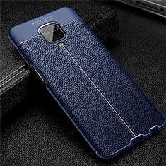 Silikon Hülle Handyhülle Gummi Schutzhülle Flexible Leder Tasche S02 für Xiaomi Poco M2 Pro Blau