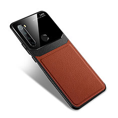 Silikon Hülle Handyhülle Gummi Schutzhülle Flexible Leder Tasche S02 für Xiaomi Redmi Note 8 Braun