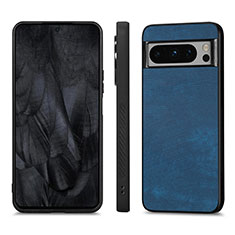 Silikon Hülle Handyhülle Gummi Schutzhülle Flexible Leder Tasche S02D für Google Pixel 8 Pro 5G Blau