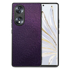 Silikon Hülle Handyhülle Gummi Schutzhülle Flexible Leder Tasche S02D für Huawei Honor 70 5G Violett