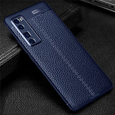 Silikon Hülle Handyhülle Gummi Schutzhülle Flexible Leder Tasche S03 für Huawei Nova 7 Pro 5G Blau