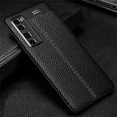 Silikon Hülle Handyhülle Gummi Schutzhülle Flexible Leder Tasche S03 für Huawei Nova 7 Pro 5G Schwarz