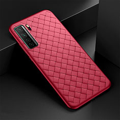 Silikon Hülle Handyhülle Gummi Schutzhülle Flexible Leder Tasche S03 für Huawei Nova 7 SE 5G Rot