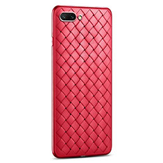 Silikon Hülle Handyhülle Gummi Schutzhülle Flexible Leder Tasche S03 für Oppo AX5 Rot