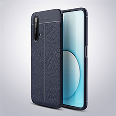 Silikon Hülle Handyhülle Gummi Schutzhülle Flexible Leder Tasche S03 für Realme X50t 5G Blau