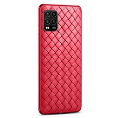 Silikon Hülle Handyhülle Gummi Schutzhülle Flexible Leder Tasche S03 für Xiaomi Mi 10 Lite Rot