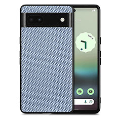 Silikon Hülle Handyhülle Gummi Schutzhülle Flexible Leder Tasche S03D für Google Pixel 6a 5G Blau