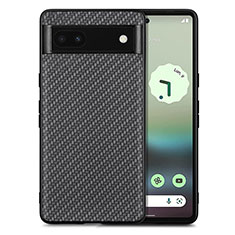 Silikon Hülle Handyhülle Gummi Schutzhülle Flexible Leder Tasche S03D für Google Pixel 6a 5G Schwarz