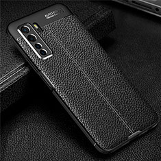 Silikon Hülle Handyhülle Gummi Schutzhülle Flexible Leder Tasche S04 für Huawei Nova 7 SE 5G Schwarz