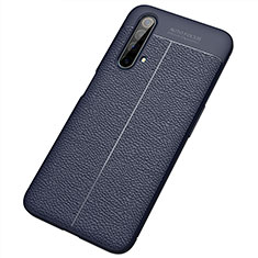 Silikon Hülle Handyhülle Gummi Schutzhülle Flexible Leder Tasche S04 für Realme X50t 5G Blau