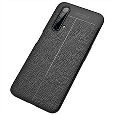 Silikon Hülle Handyhülle Gummi Schutzhülle Flexible Leder Tasche S04 für Realme X50t 5G Schwarz