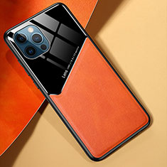 Silikon Hülle Handyhülle Gummi Schutzhülle Flexible Leder Tasche S05 für Apple iPhone 13 Pro Orange