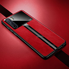 Silikon Hülle Handyhülle Gummi Schutzhülle Flexible Leder Tasche S05 für Oppo A91 Rot