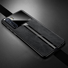 Silikon Hülle Handyhülle Gummi Schutzhülle Flexible Leder Tasche S05 für Oppo A91 Schwarz