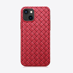 Silikon Hülle Handyhülle Gummi Schutzhülle Flexible Leder Tasche S06 für Apple iPhone 13 Mini Rot