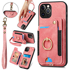 Silikon Hülle Handyhülle Gummi Schutzhülle Flexible Leder Tasche SD1 für Apple iPhone 13 Pro Rosa