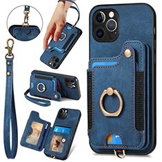 Silikon Hülle Handyhülle Gummi Schutzhülle Flexible Leder Tasche SD1 für Apple iPhone 14 Pro Max Blau