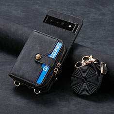 Silikon Hülle Handyhülle Gummi Schutzhülle Flexible Leder Tasche SD1 für Google Pixel 6 Pro 5G Schwarz