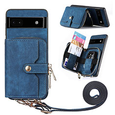 Silikon Hülle Handyhülle Gummi Schutzhülle Flexible Leder Tasche SD1 für Google Pixel 6a 5G Blau