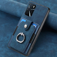 Silikon Hülle Handyhülle Gummi Schutzhülle Flexible Leder Tasche SD1 für Oppo A16 Blau
