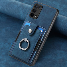 Silikon Hülle Handyhülle Gummi Schutzhülle Flexible Leder Tasche SD1 für Oppo A54 5G Blau