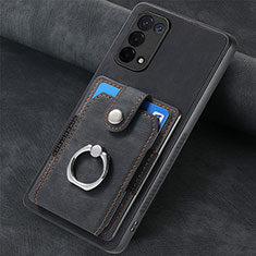 Silikon Hülle Handyhülle Gummi Schutzhülle Flexible Leder Tasche SD1 für Oppo A54 5G Schwarz