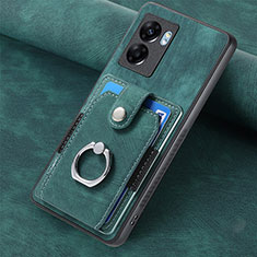 Silikon Hülle Handyhülle Gummi Schutzhülle Flexible Leder Tasche SD1 für Oppo A57 5G Grün