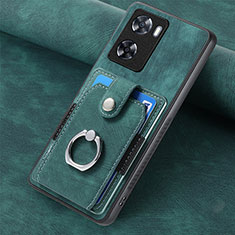 Silikon Hülle Handyhülle Gummi Schutzhülle Flexible Leder Tasche SD1 für Oppo A77s Grün