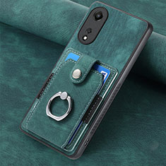 Silikon Hülle Handyhülle Gummi Schutzhülle Flexible Leder Tasche SD1 für Oppo A78 5G Grün