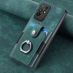 Silikon Hülle Handyhülle Gummi Schutzhülle Flexible Leder Tasche SD1 für Oppo A95 5G Grün