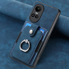 Silikon Hülle Handyhülle Gummi Schutzhülle Flexible Leder Tasche SD1 für Oppo Reno10 Pro 5G Blau