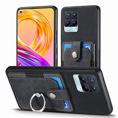 Silikon Hülle Handyhülle Gummi Schutzhülle Flexible Leder Tasche SD1 für Realme 8 4G Schwarz