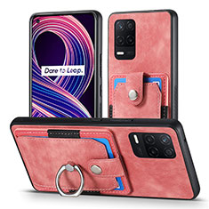 Silikon Hülle Handyhülle Gummi Schutzhülle Flexible Leder Tasche SD1 für Realme 9 5G India Rosa