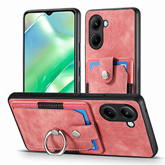 Silikon Hülle Handyhülle Gummi Schutzhülle Flexible Leder Tasche SD1 für Realme C33 (2023) Rosa