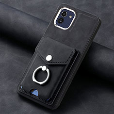 Silikon Hülle Handyhülle Gummi Schutzhülle Flexible Leder Tasche SD1 für Samsung Galaxy A03 Schwarz