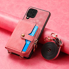 Silikon Hülle Handyhülle Gummi Schutzhülle Flexible Leder Tasche SD1 für Samsung Galaxy A12 5G Rosa