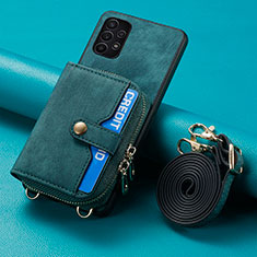 Silikon Hülle Handyhülle Gummi Schutzhülle Flexible Leder Tasche SD1 für Samsung Galaxy A32 5G Grün