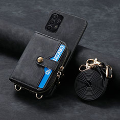 Silikon Hülle Handyhülle Gummi Schutzhülle Flexible Leder Tasche SD1 für Samsung Galaxy A32 5G Schwarz