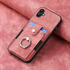 Silikon Hülle Handyhülle Gummi Schutzhülle Flexible Leder Tasche SD1 für Samsung Galaxy M04 Rosa