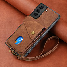 Silikon Hülle Handyhülle Gummi Schutzhülle Flexible Leder Tasche SD1 für Samsung Galaxy S23 Plus 5G Braun