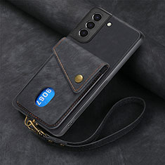 Silikon Hülle Handyhülle Gummi Schutzhülle Flexible Leder Tasche SD1 für Samsung Galaxy S25 5G Schwarz