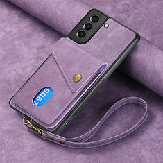 Silikon Hülle Handyhülle Gummi Schutzhülle Flexible Leder Tasche SD1 für Samsung Galaxy S25 Plus 5G Helles Lila